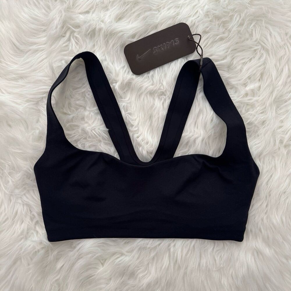 Nike Skims Studio Stretch Racerback Sports Bra Obsidian Size Small